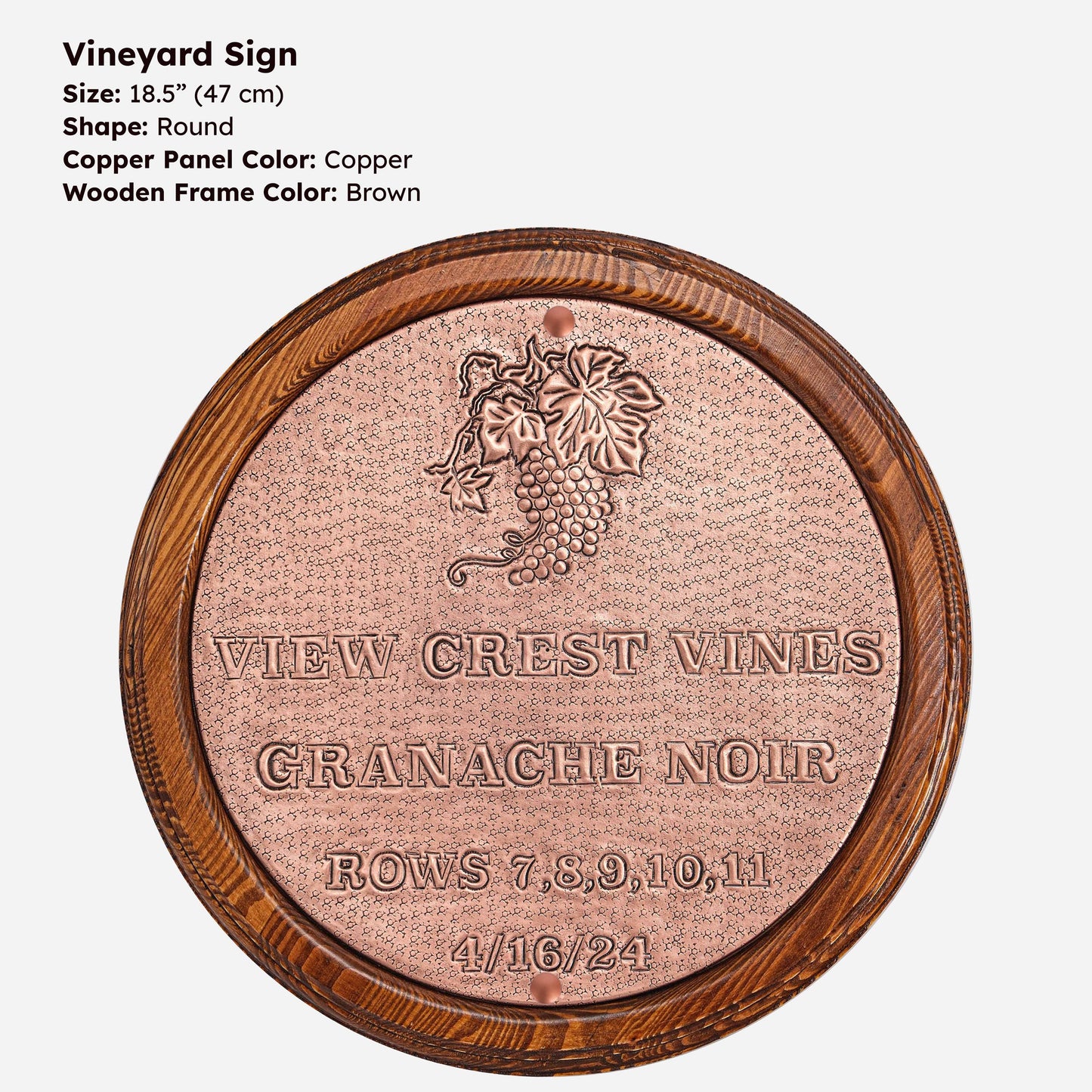 Copper Vineyard Sign