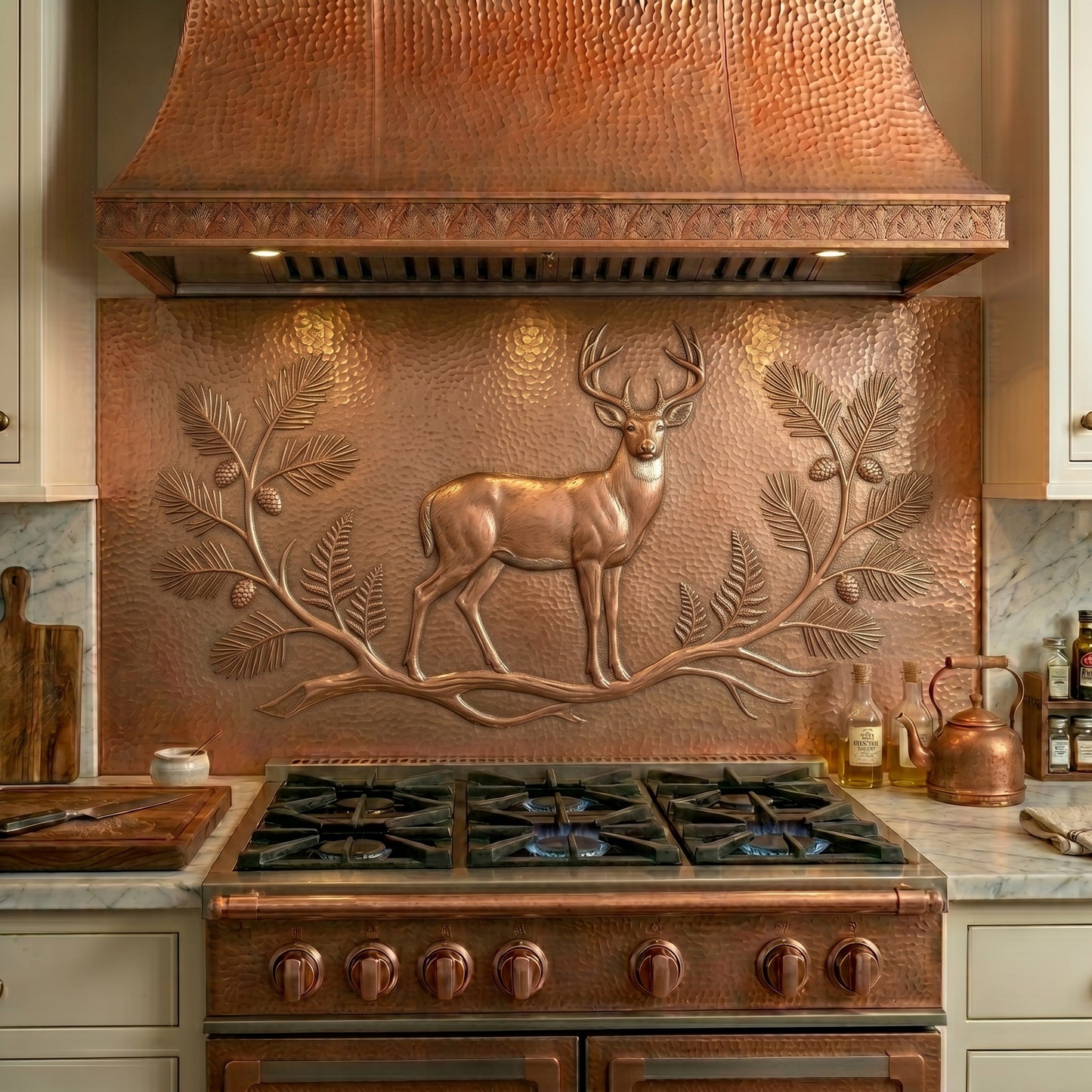 White-Tailed Deer Copper Kitchen Backsplash