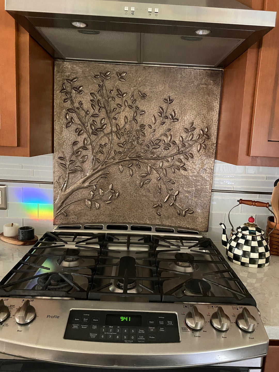 Silver Tree Branches Copper Backsplash