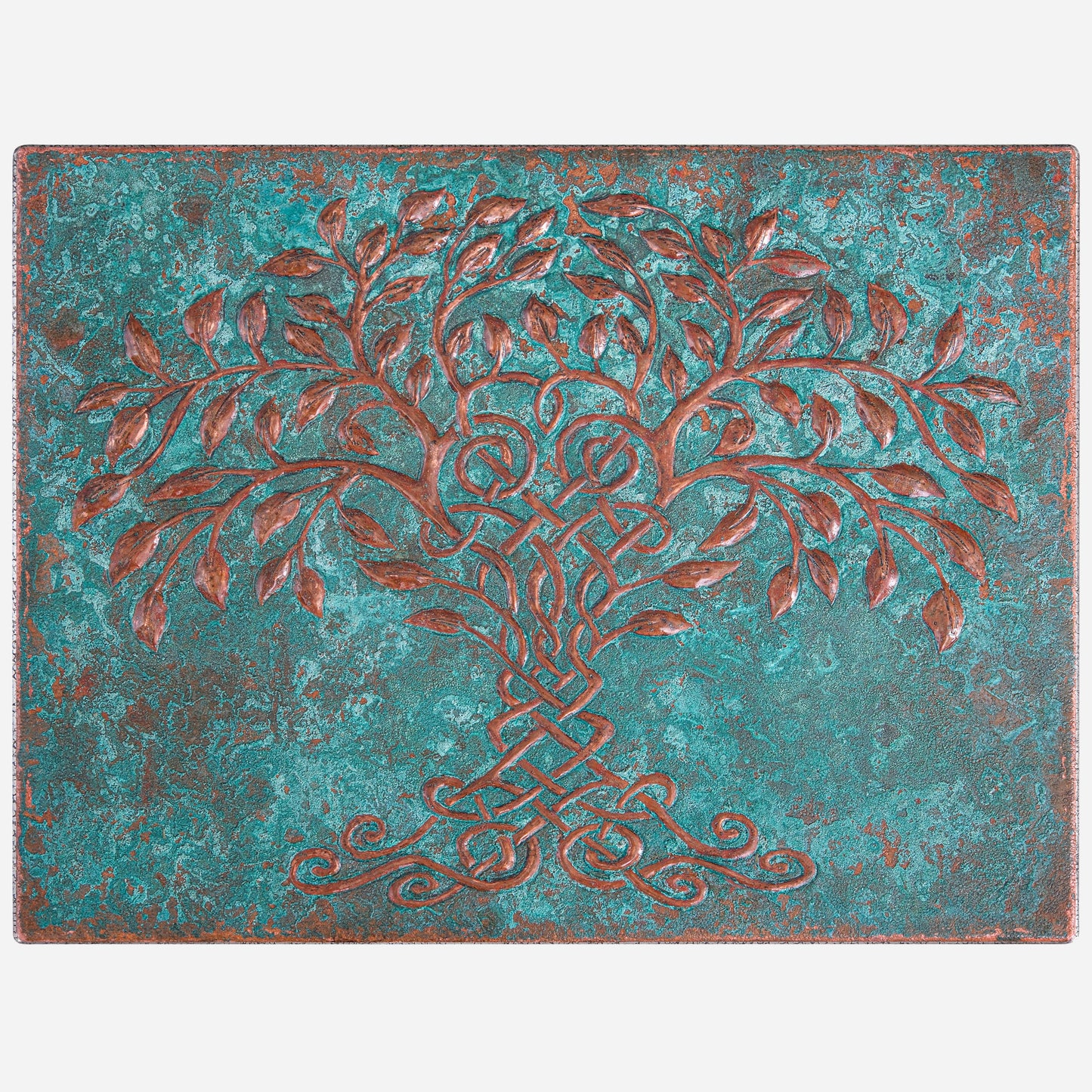 Tree of Life Kitchen Backsplash Tile 11.8x15.7" Green Patina