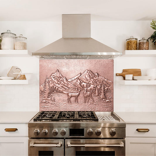 Wild Nature Scene Copper Kitchen Backsplash