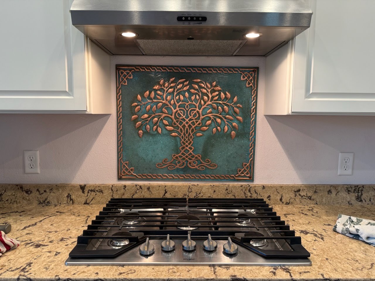 Tree of Life Copper Backsplash — Green Copper