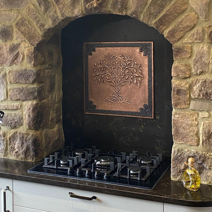 Copper Backsplash (Tree of Life, Copper&Black Color)