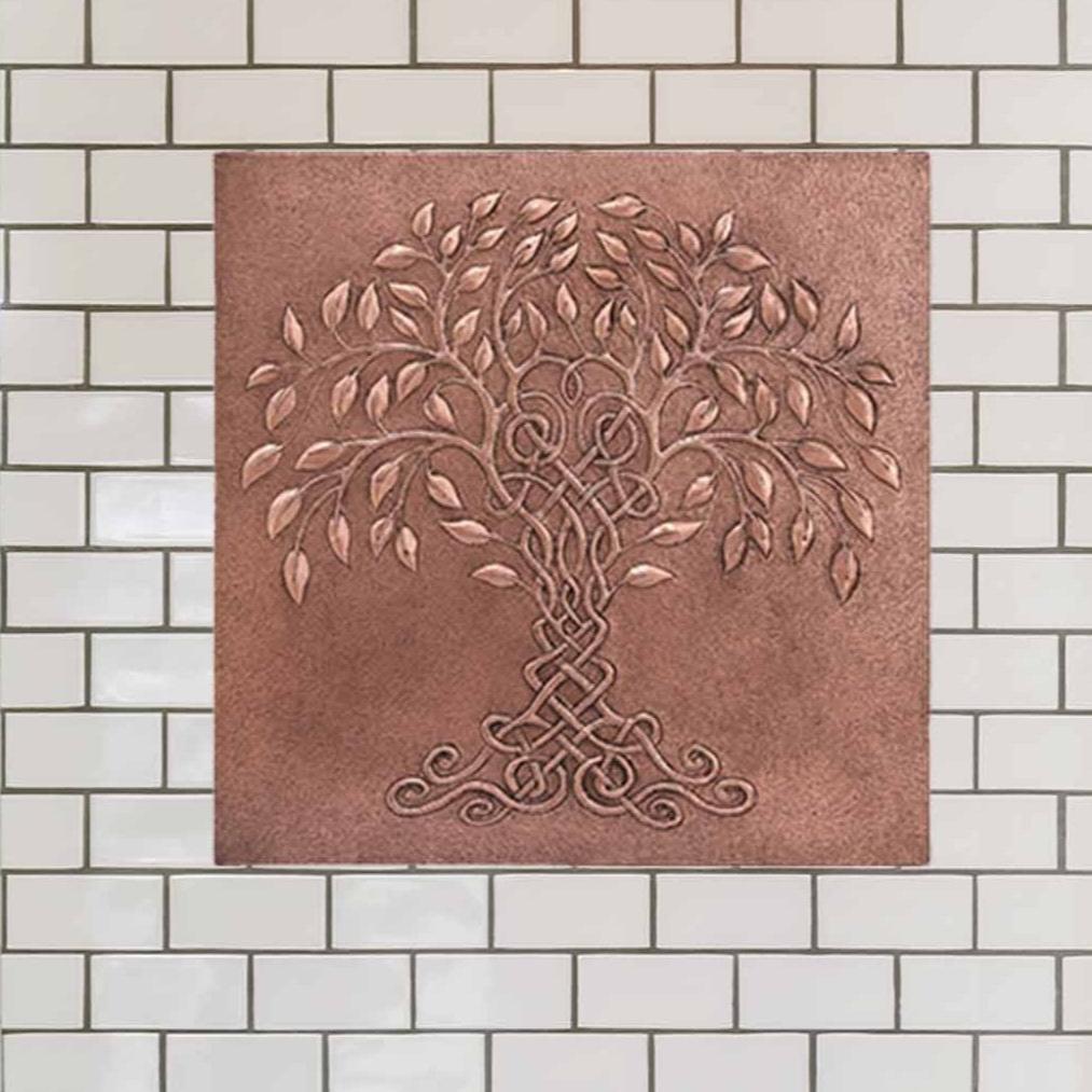 Copper Tree of Life Handmade Art Tile 27.5"x27.5" - Natuross