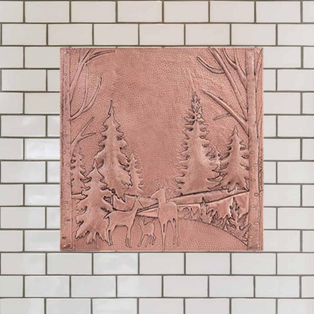 Copper Deer Family Art Tile 24"x24" - Natuross