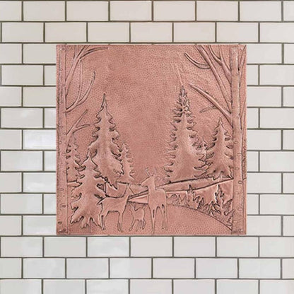 Copper Deer Family Art Tile 24"x24" - Natuross