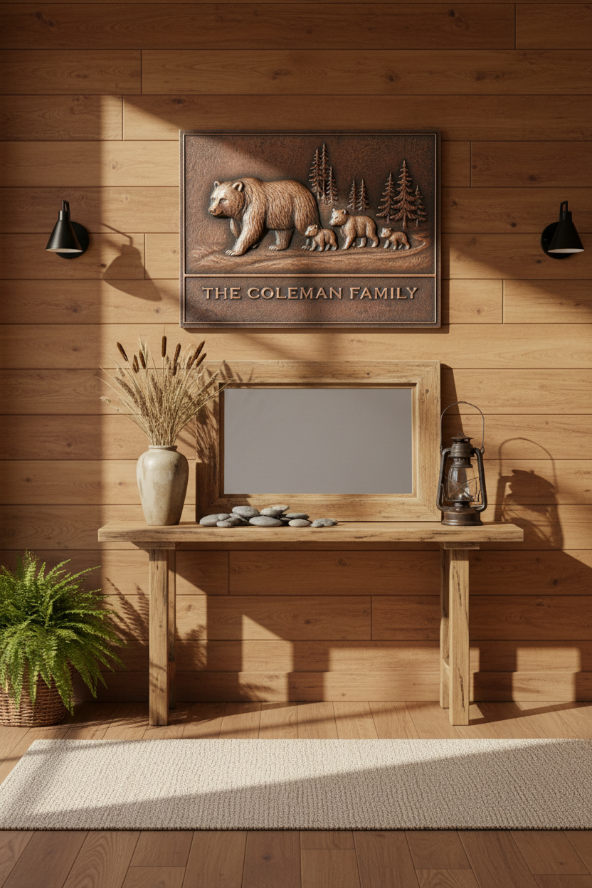 Bear Family - national park lodge entryway