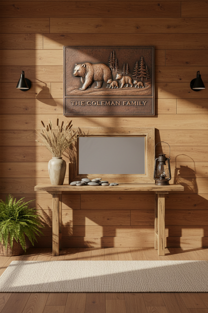 Bear Family - national park lodge entryway