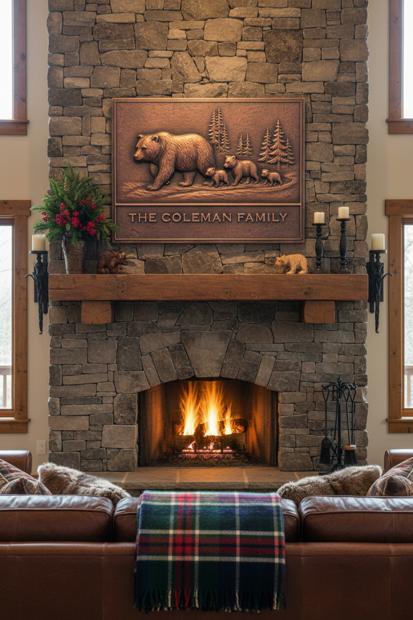 Bear Family - wilderness retreat living room