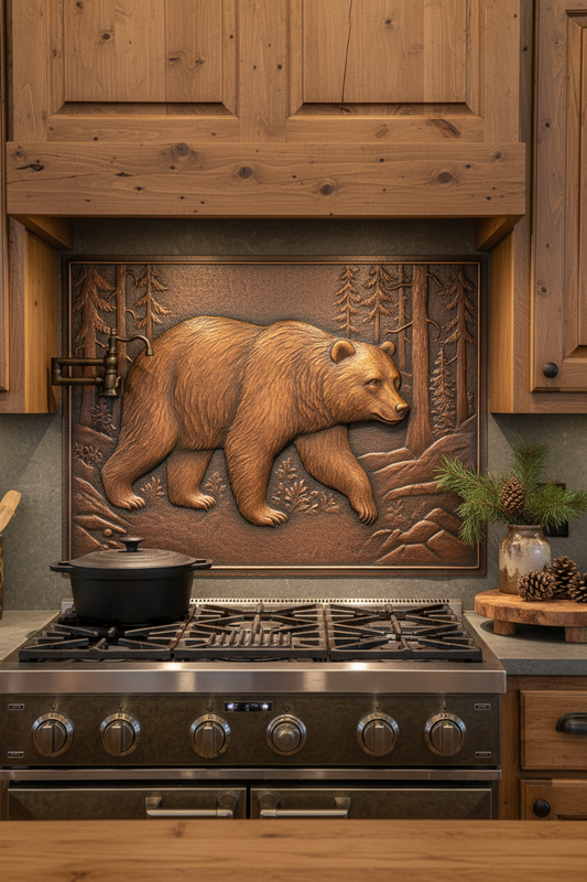 Bear in Forest - mountain lodge kitchen