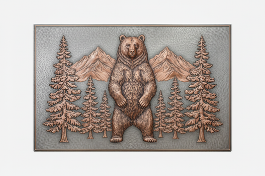 Bear in Mountain Forest Panel