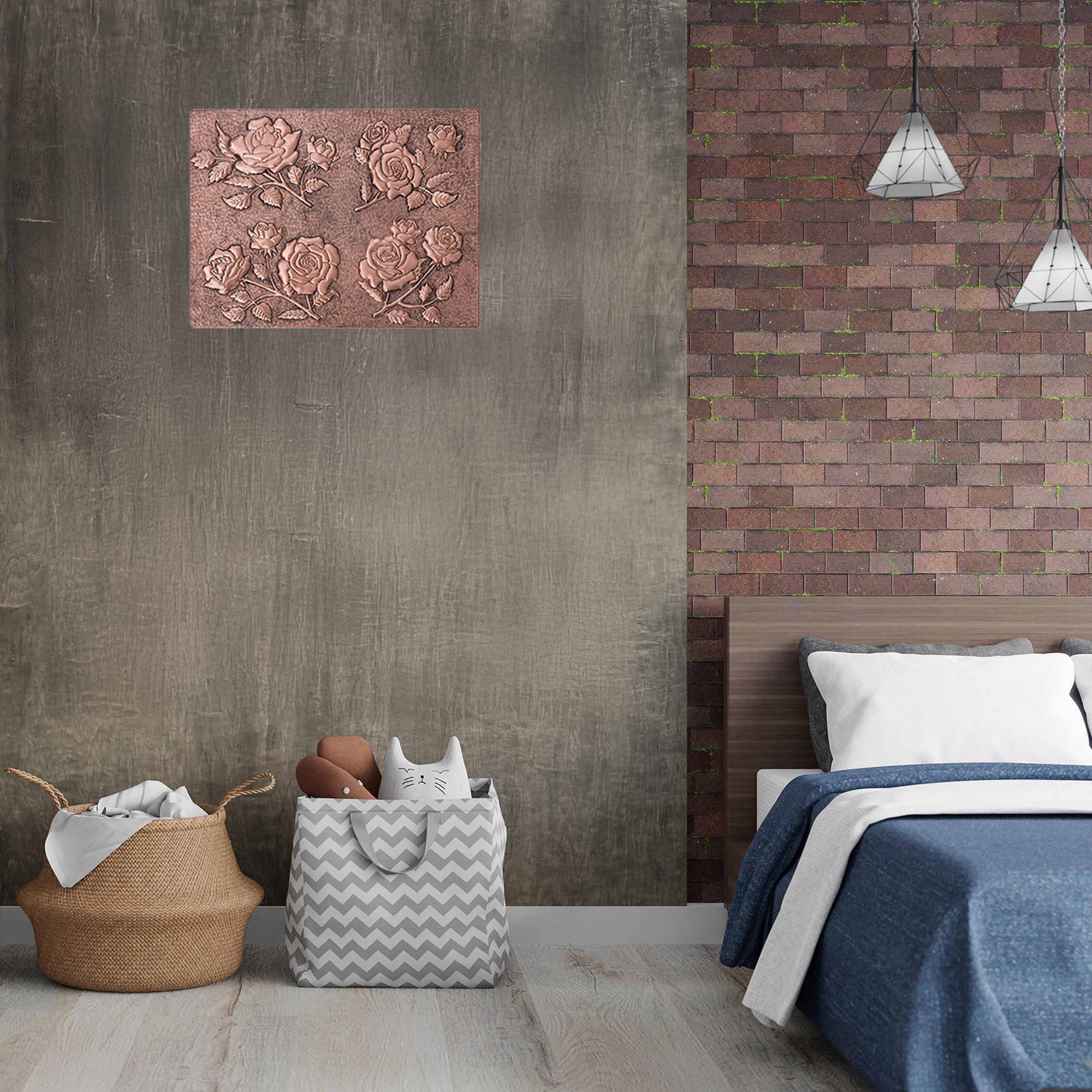 Roses Copper Wall Art 11.8x15.7" - Natuross