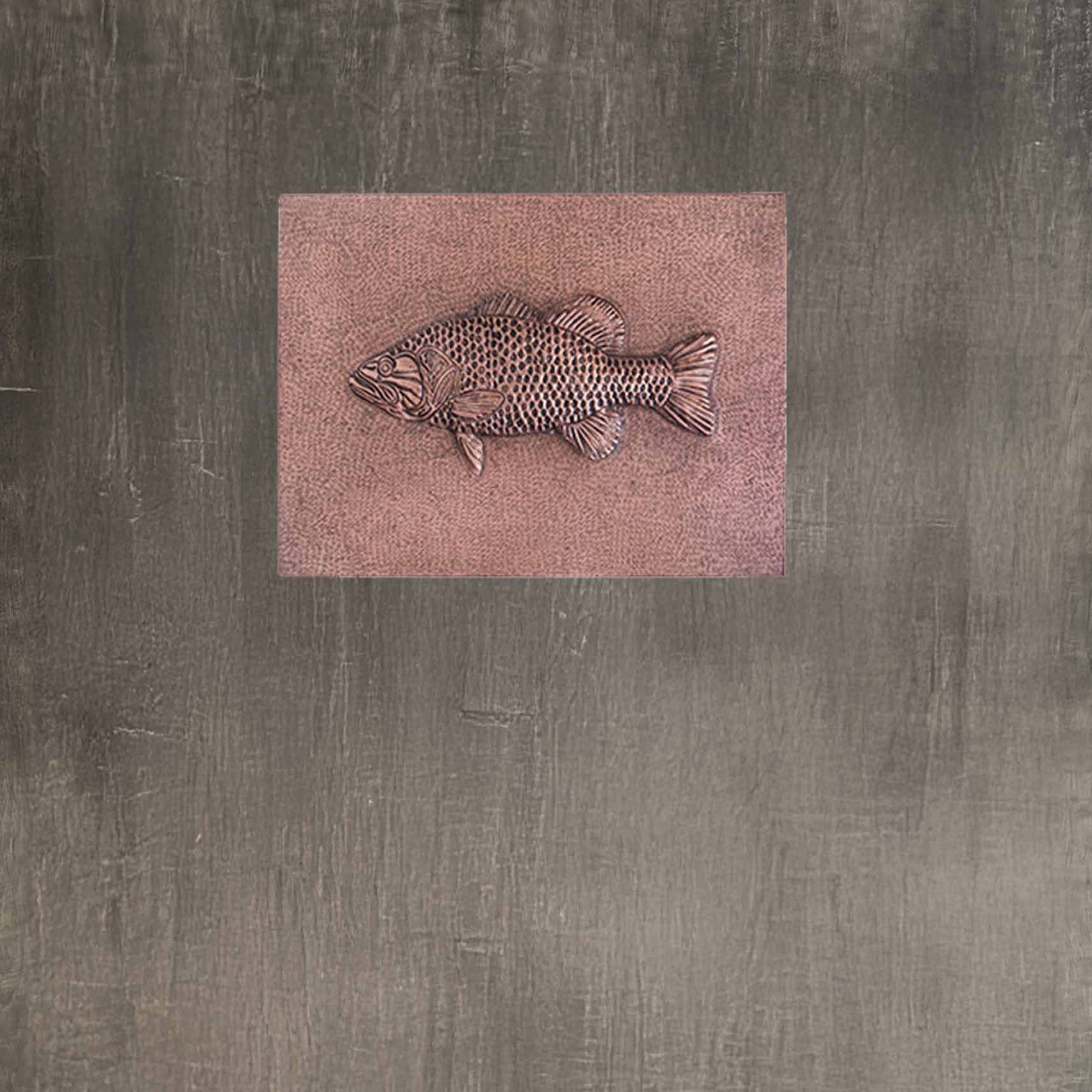 Largemouth Bass Fish Copper Wall Art 17.7"x23.6" - Natuross