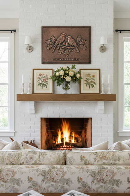 Bird Family - garden cottage living room
