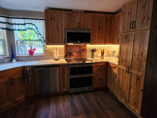 Copper & Black Tree Branches Backsplash | Bold Handmade Copper Kitchen Backsplash Panel - Natuross