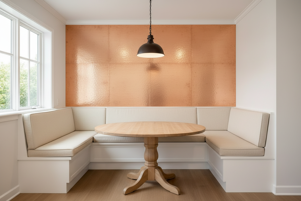 Breakfast Nook Accent Wall — Natural Copper