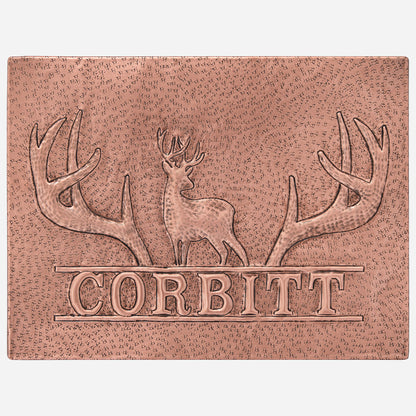 Copper Business Name Sign (Antlers and Deer Scene) - Natuross