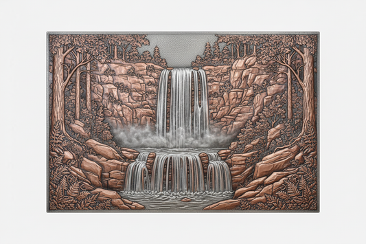 Cascading Forest Waterfall Panel