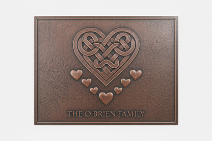 Celtic Heart Knot brown patina panel