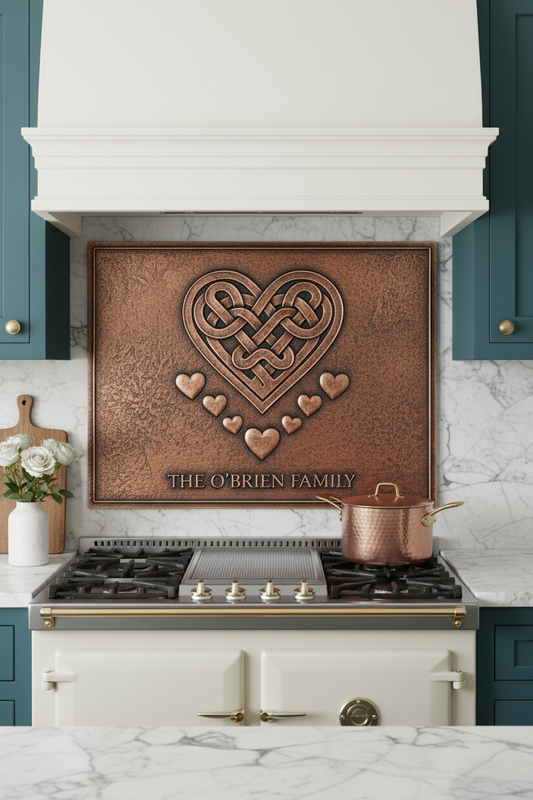 Celtic Heart Knot - over stove MUCH closer clean kitchen
