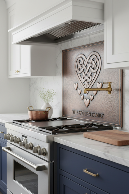 Celtic Heart Knot - over stove MUCH closer side clean kitchen