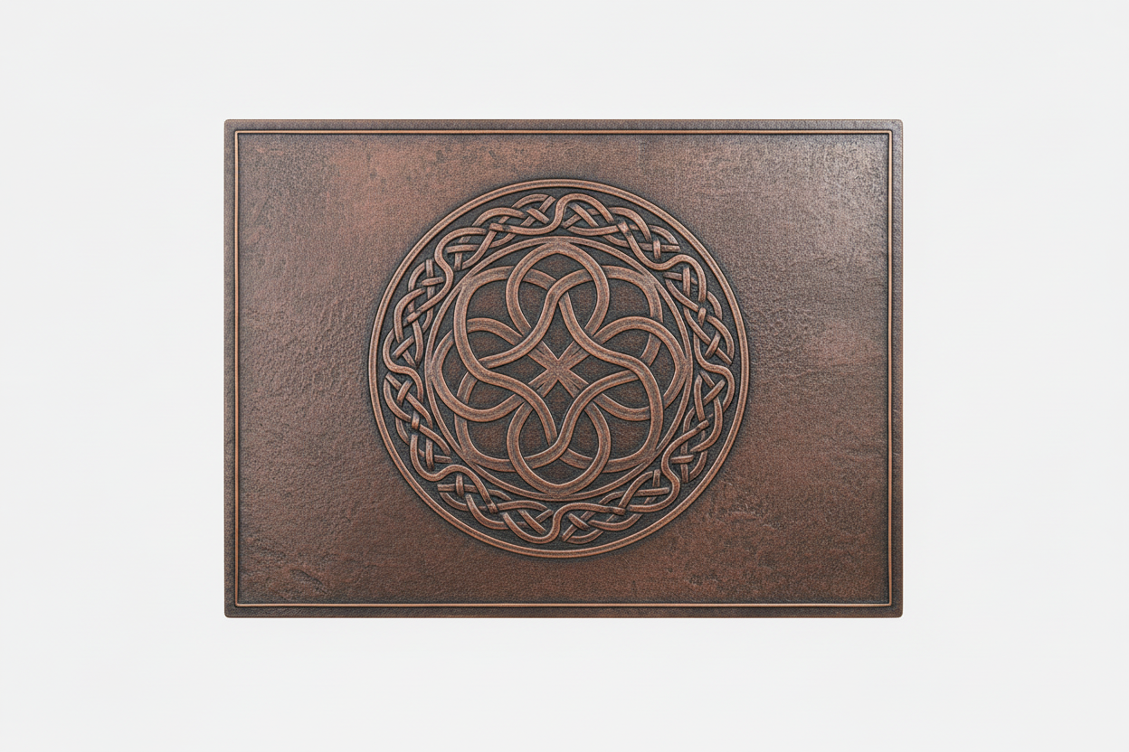 Celtic Knot brown patina panel corrected
