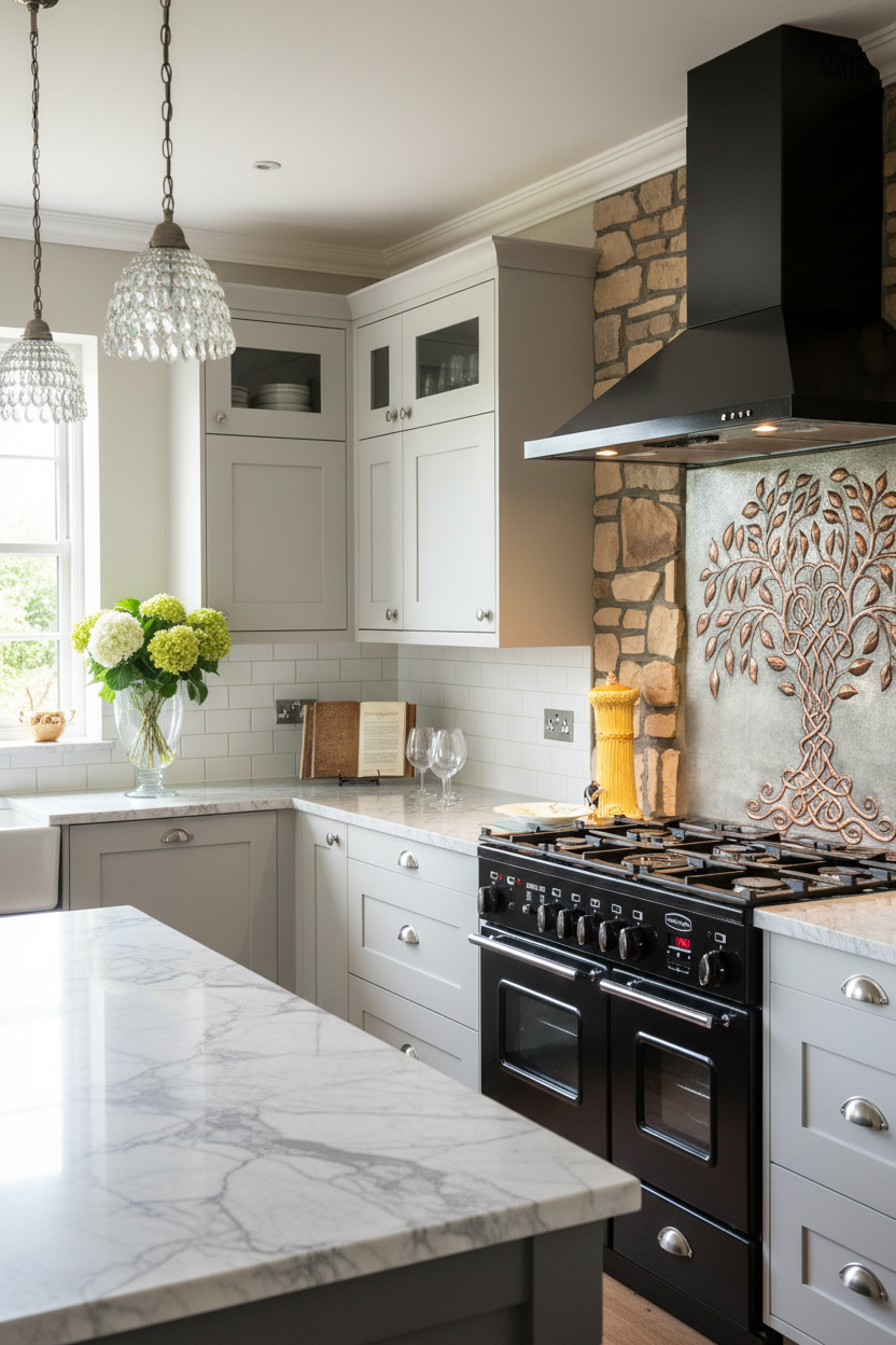 Celtic Tree of Life Copper Panel - transitional kitchen