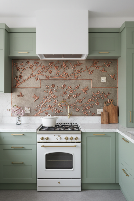 Cherry Blossoms Hummingbirds - modern zen full wall