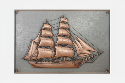 Clipper Ship - Realistic Silver-Copper