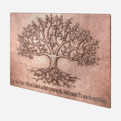 Copper Backsplash Panel (Personalized, Tree with Roots)