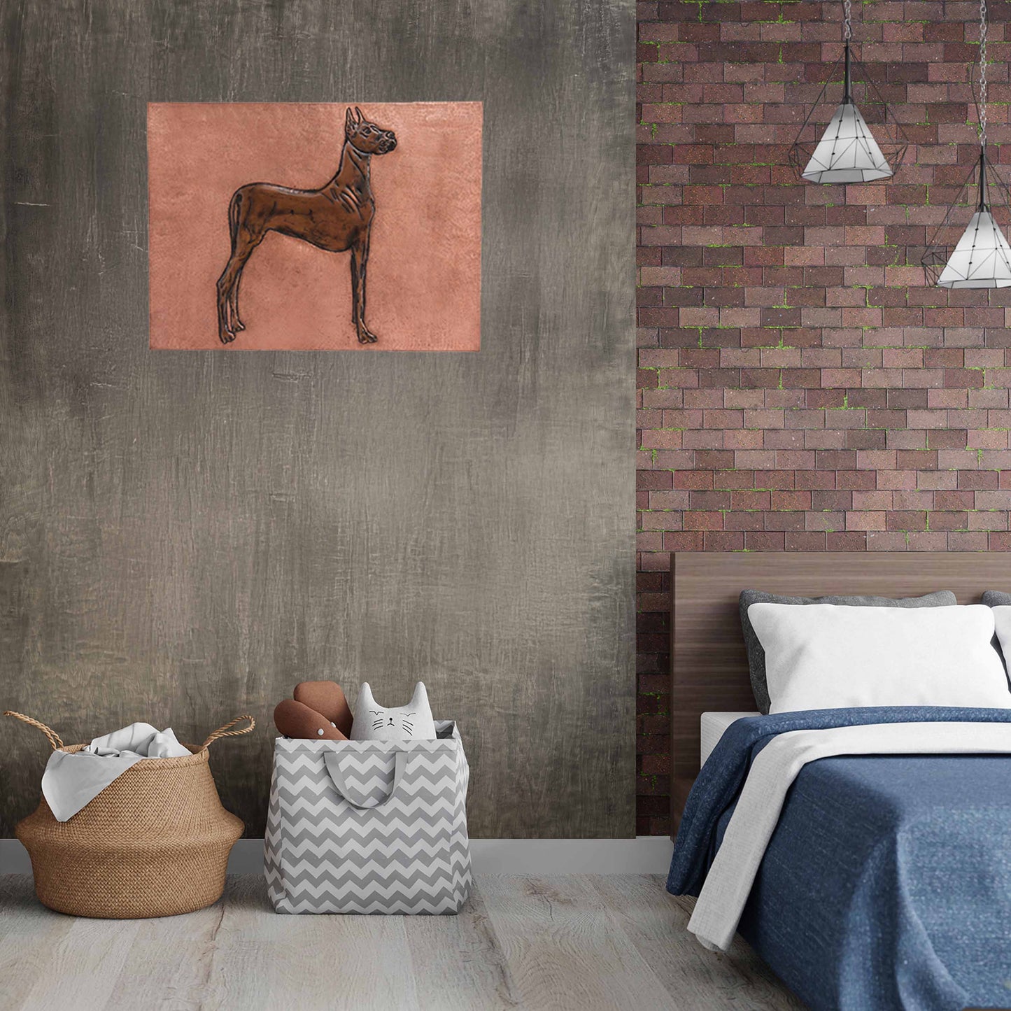 Copper Dog Wall Art 17.8"x23.7" Copper&Brown - Natuross