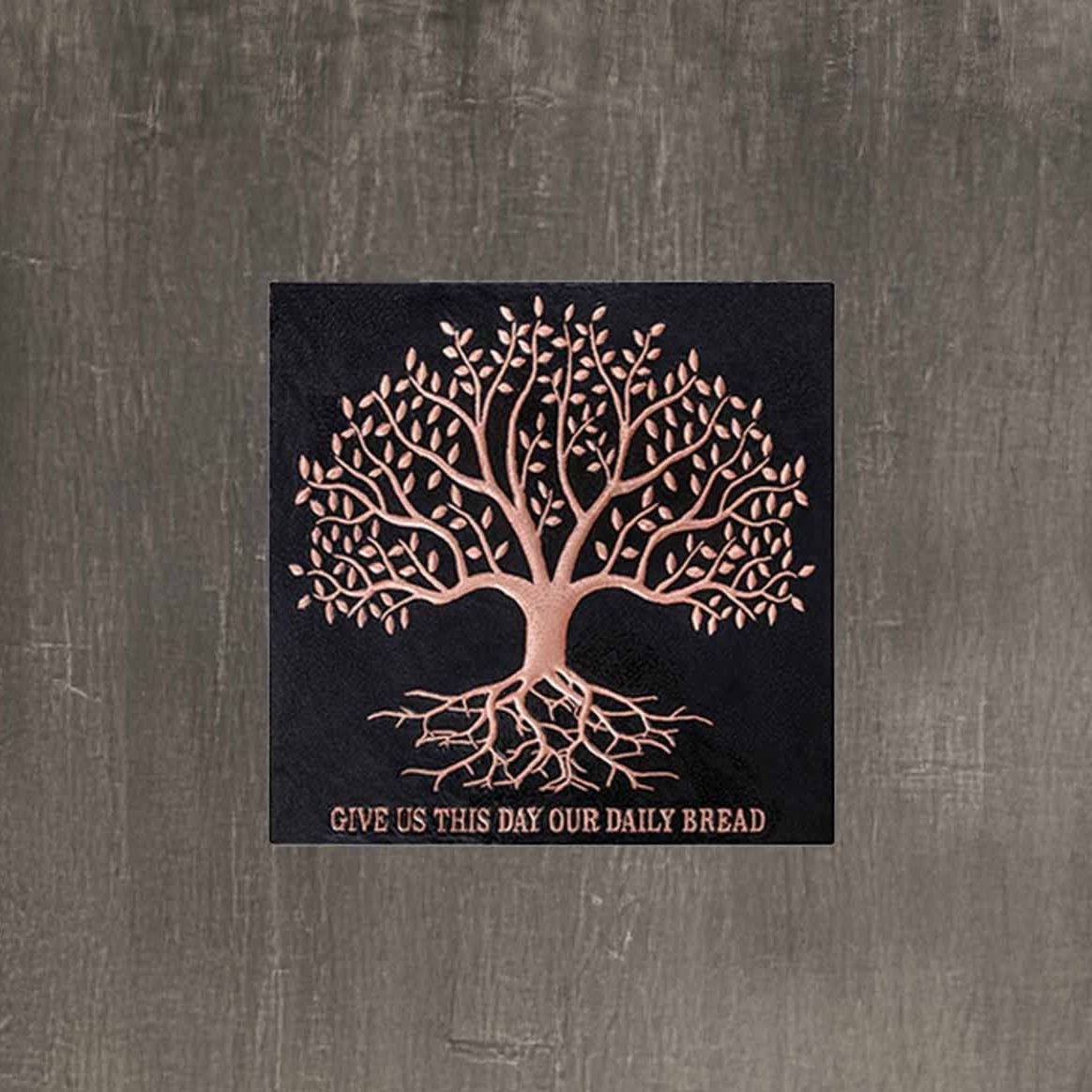 Copper Tree with Roots Handmade Art Tile 24"x 24" Black - Natuross