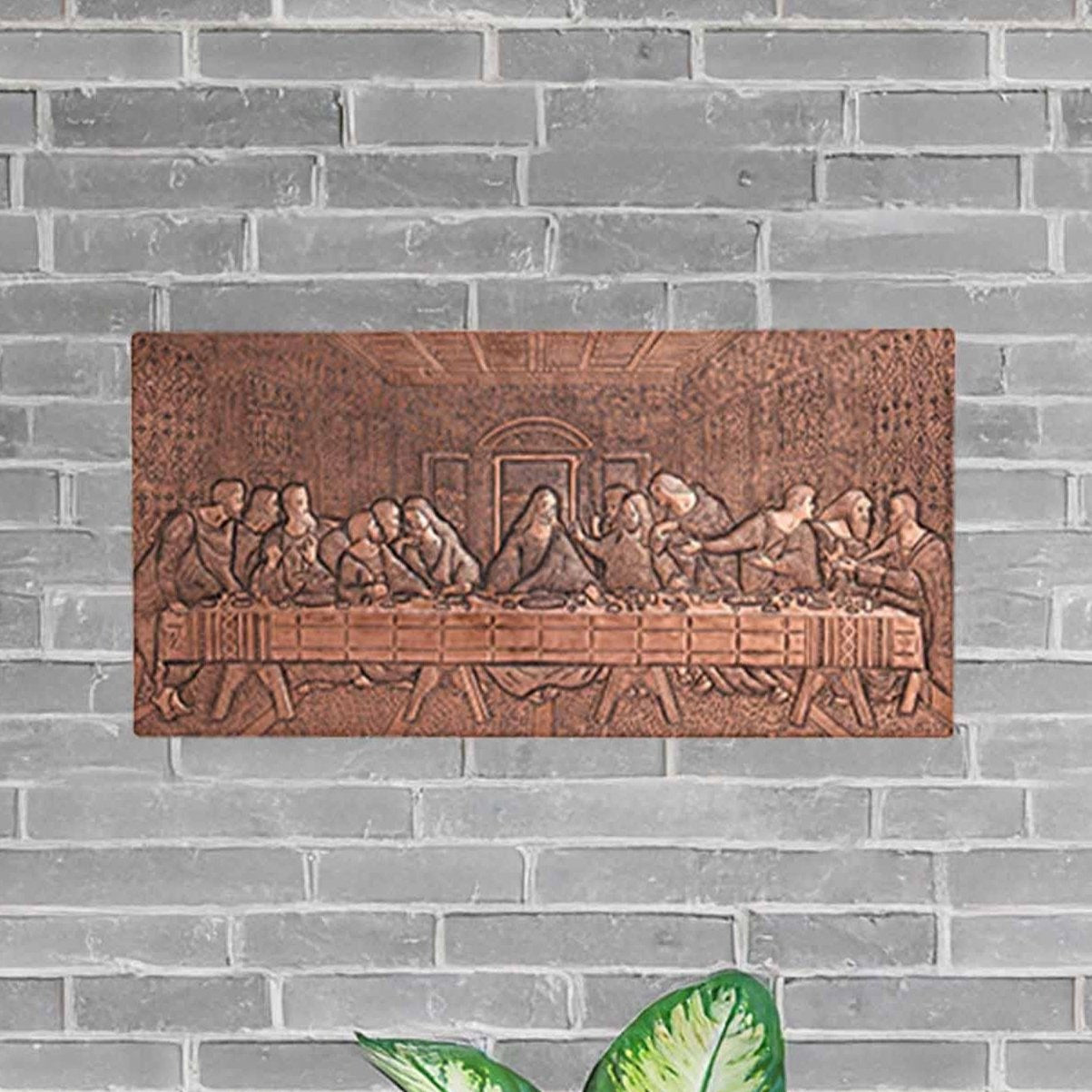 Copper The Last Supper Handmade Art Tile 11.8"x23.6" - Natuross