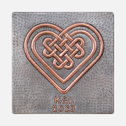 Copper Backsplash Panel (Celtic Heart Love Knot, Silver&Copper Color)