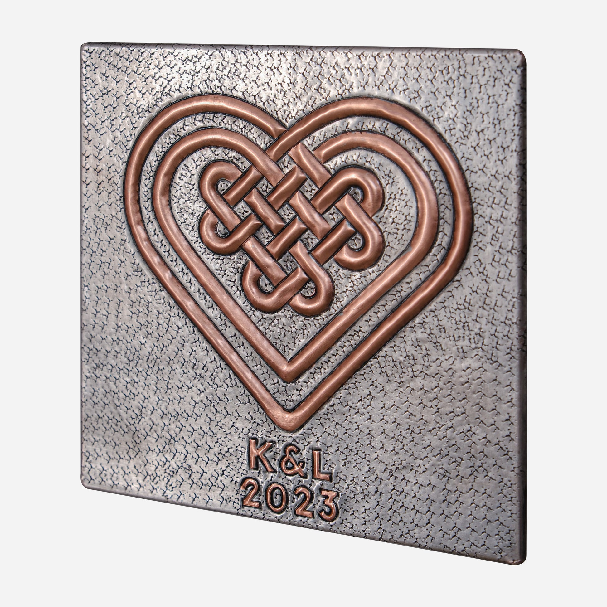 Copper Backsplash Panel (Celtic Heart Love Knot, Silver&Copper Color)