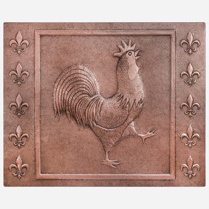 Copper Backsplash (Rooster and Fleur de Lys)