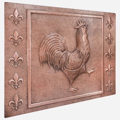 Copper Backsplash (Rooster and Fleur de Lys)