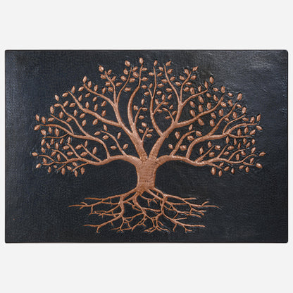 Copper Backsplash Panel (Tree with Roots, Black&Copper Color)