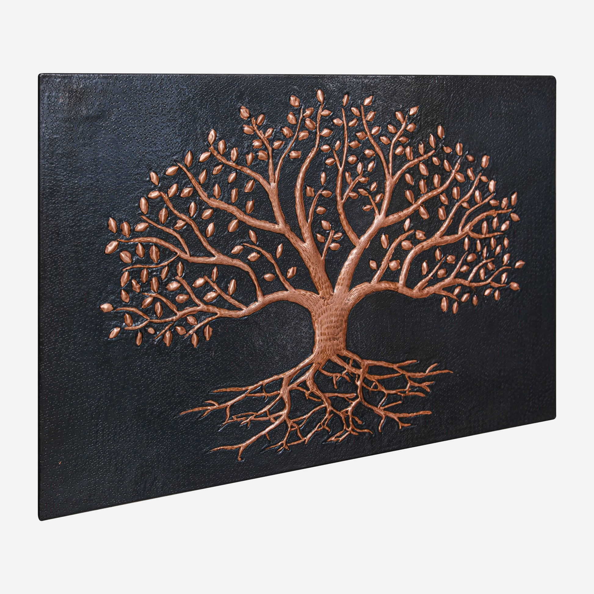 Copper Backsplash Panel (Tree with Roots, Black&Copper Color)
