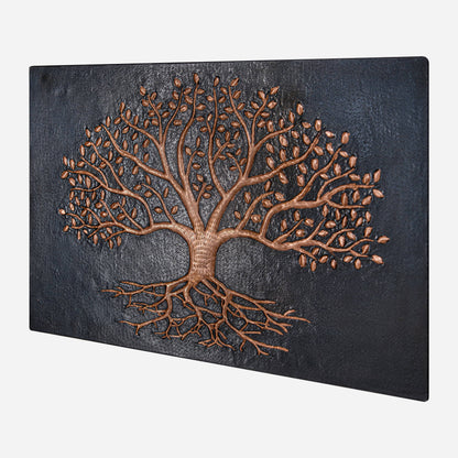 Copper Backsplash Panel (Tree with Roots, Black&Copper Color)