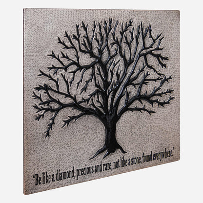 Copper Backsplash Panel (Tree of Life, Personalized, Silver&Black Color)