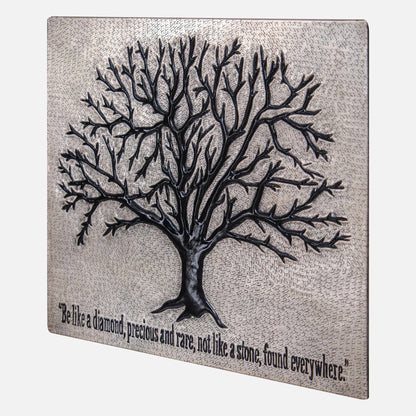 Copper Backsplash Panel (Tree of Life, Personalized, Silver&Black Color)