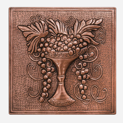 Copper Tuscan Backsplash (Grape Vines on a Plate)