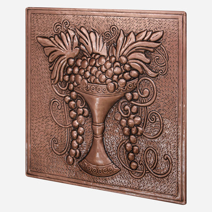 Copper Tuscan Backsplash (Grape Vines on a Plate)