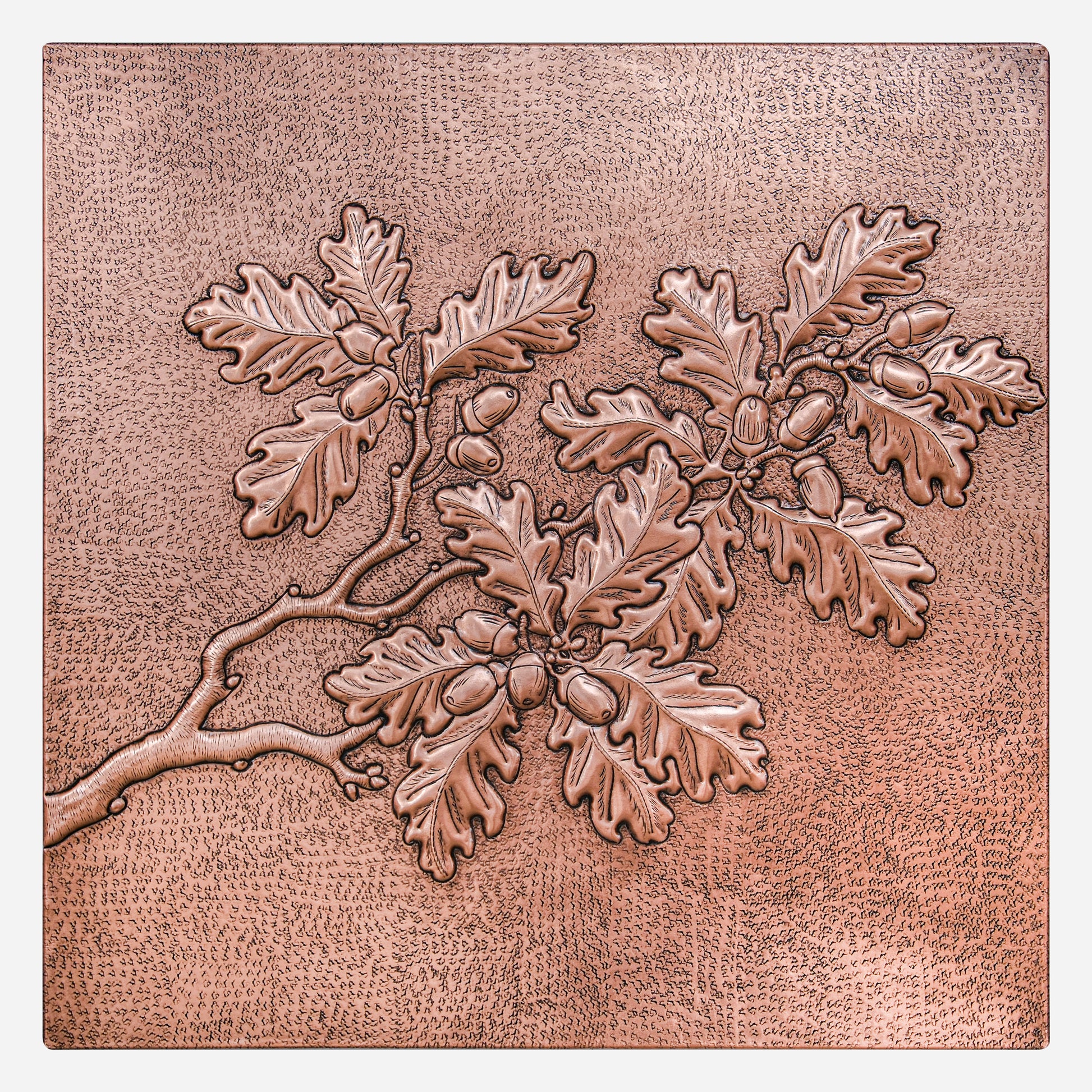 Copper Backsplash Panel (Oak Tree Branches and Acorns)