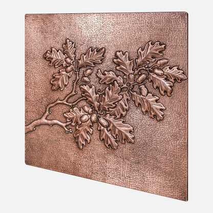 Copper Backsplash Panel (Oak Tree Branches and Acorns)