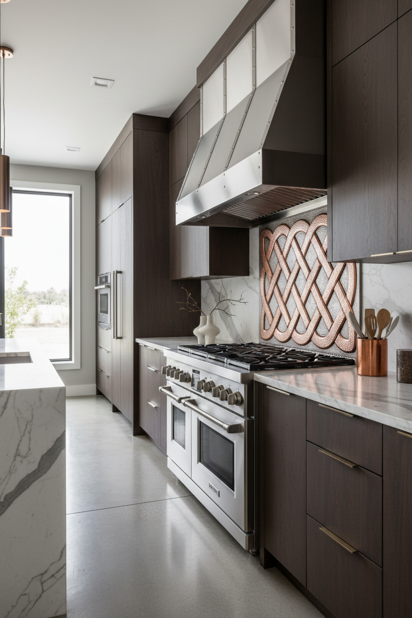 Copper Backsplash Celtic Sailors Knot - modern kitchen