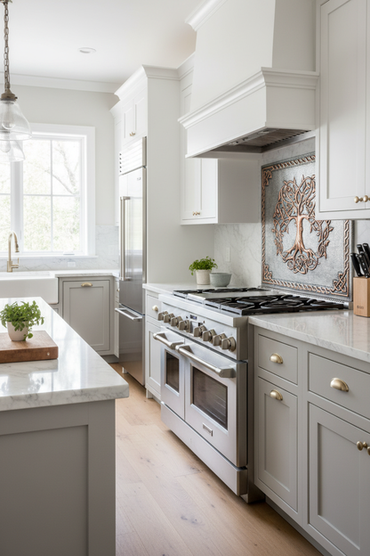 Copper Backsplash Sacred Tree Celtic Border - beautiful contemporary kitchen