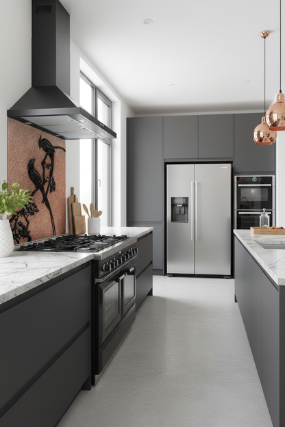 Copper Backsplash Woodpecker Birds - contemporary kitchen