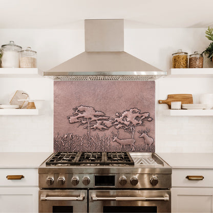 Copper Kitchen Backsplash( Deer Family, Nature Scene)